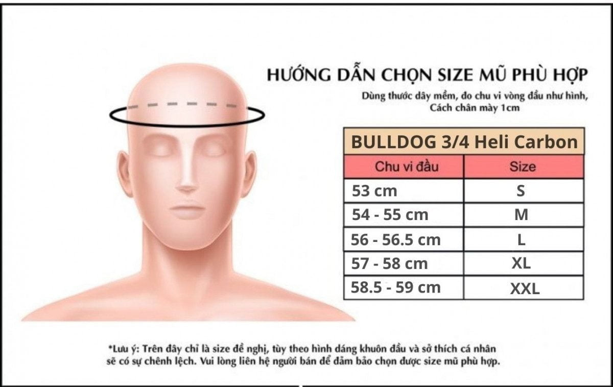 mu bao hiem 3 4 bulldog heli carbon nhieu mau van carbon 007