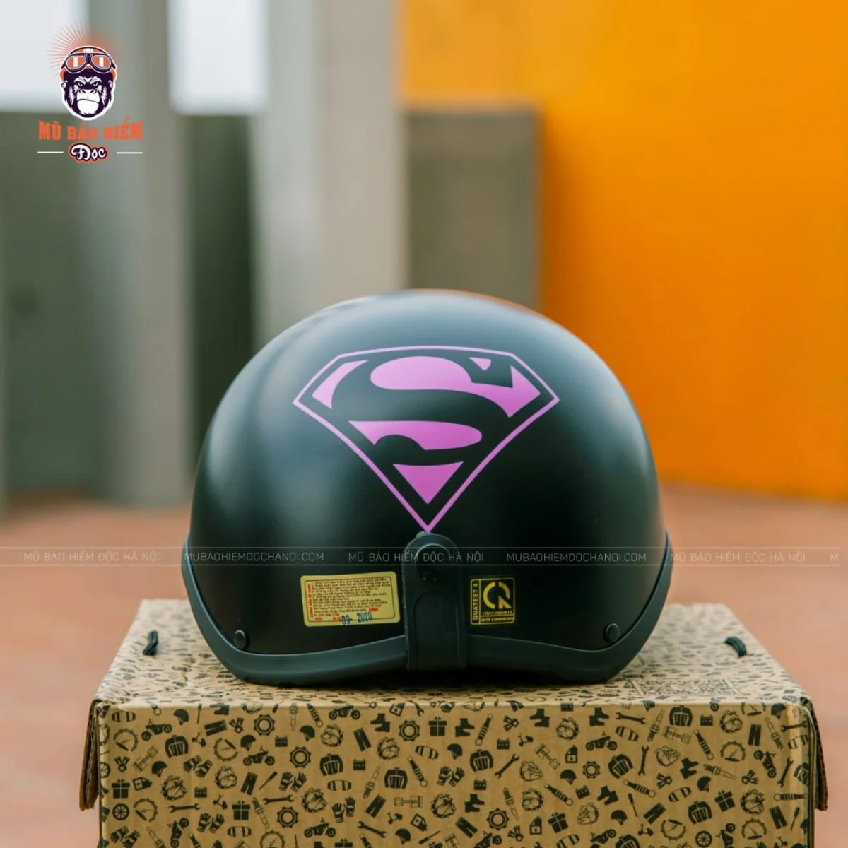 Mũ Bảo Hiểm Nửa Đầu Kính Phi Công HR1 - Superman