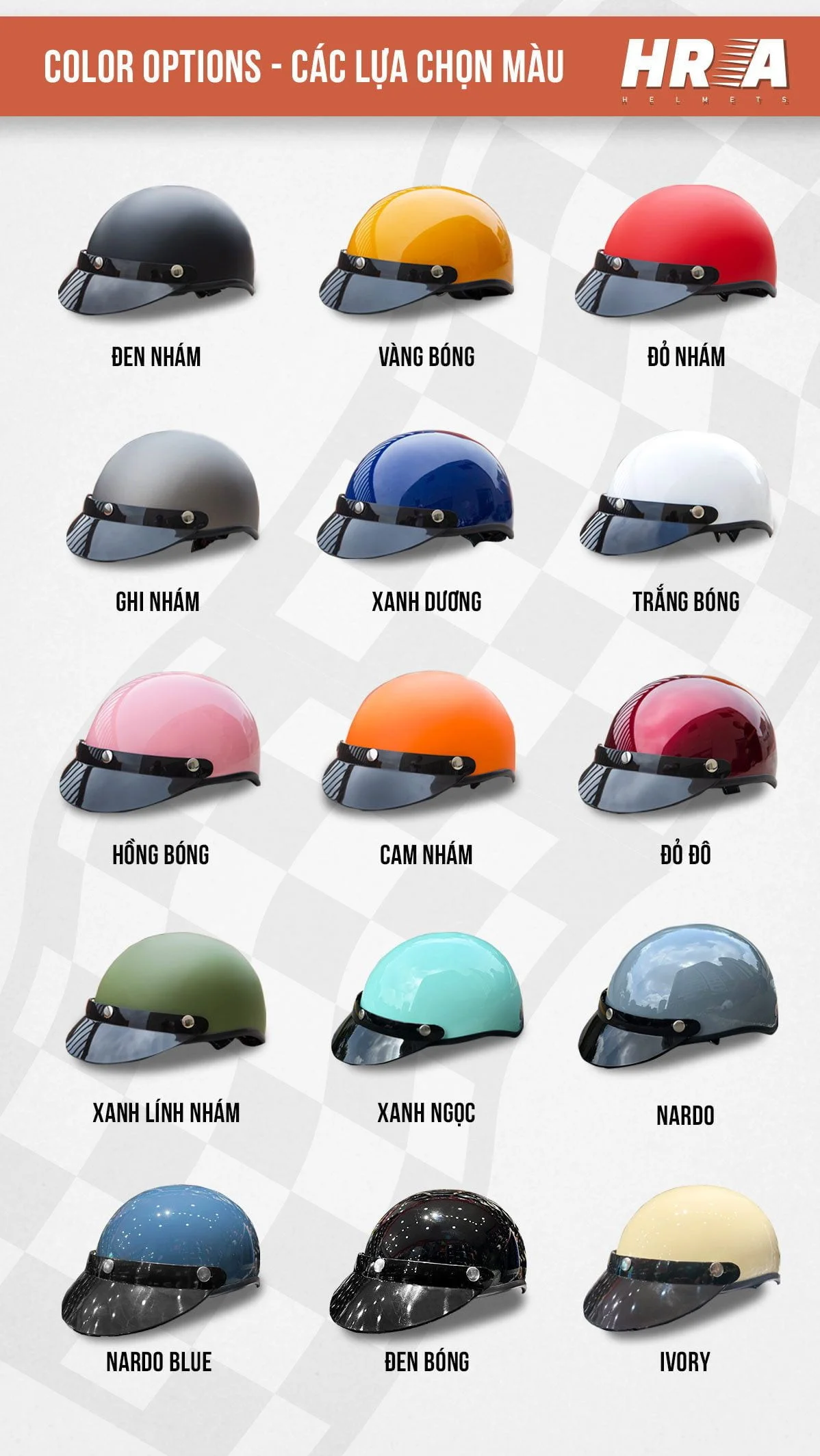 Mũ Bảo Hiểm Nửa Đầu Kính Phi Công HRA - Lót Smart - Hình ảnh 22