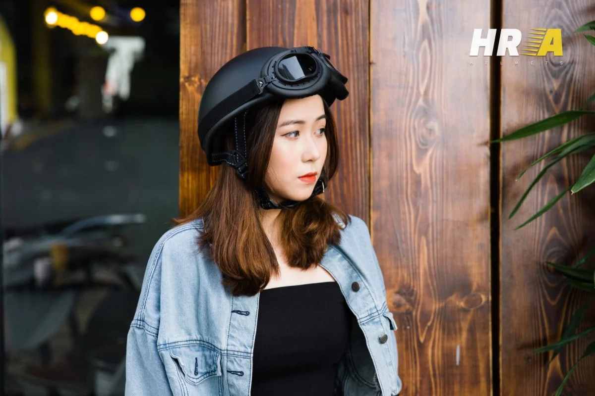 Mũ Bảo Hiểm Nửa Đầu Kính Phi Công HRA - Nhiều Màu - Hình ảnh 3