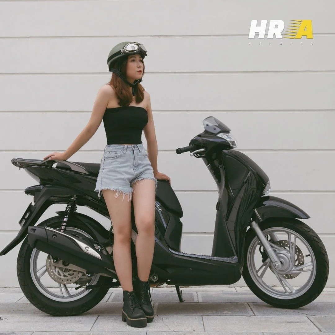 Mũ Bảo Hiểm Nửa Đầu Kính Phi Công HRA - Nhiều Màu - Hình ảnh 4