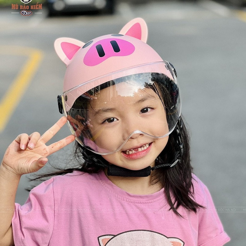 Mũ Bảo Hiểm Nửa Đầu Trẻ Em Cute – Hình Thú Nhiều Màu