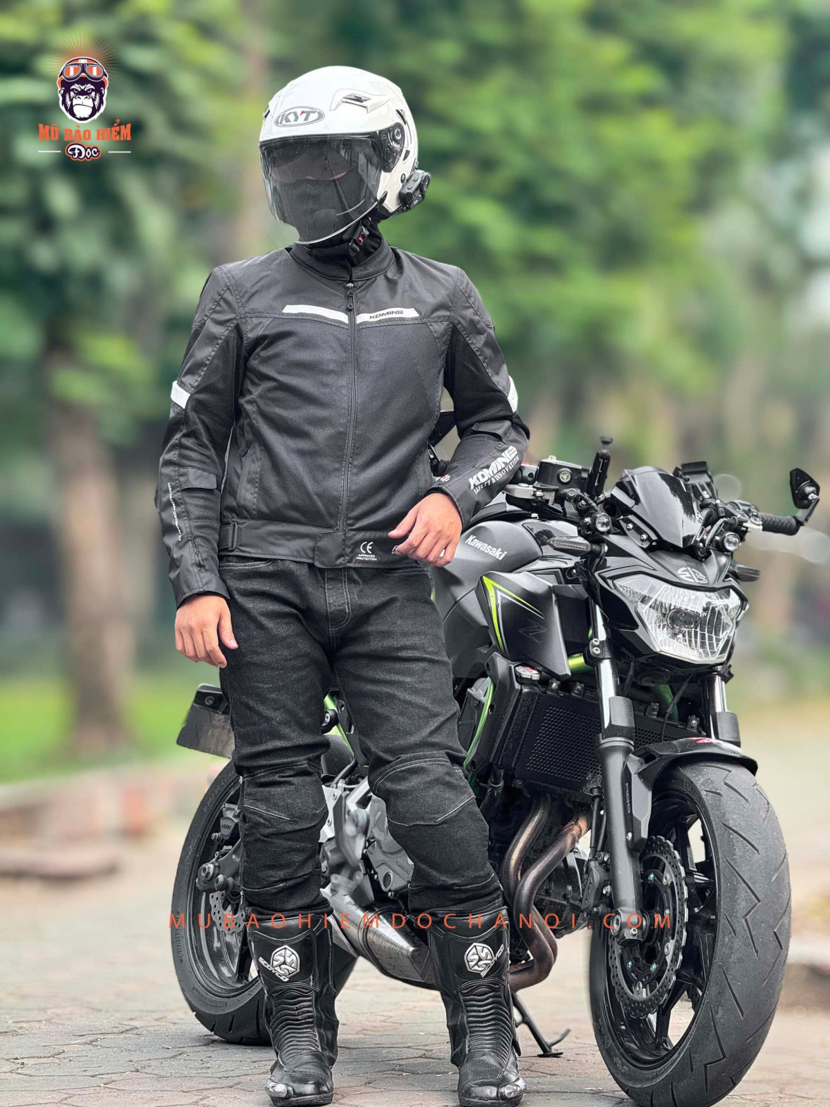 ao bao ho xe may komine jk 177 enigma lite half mesh jacket 013