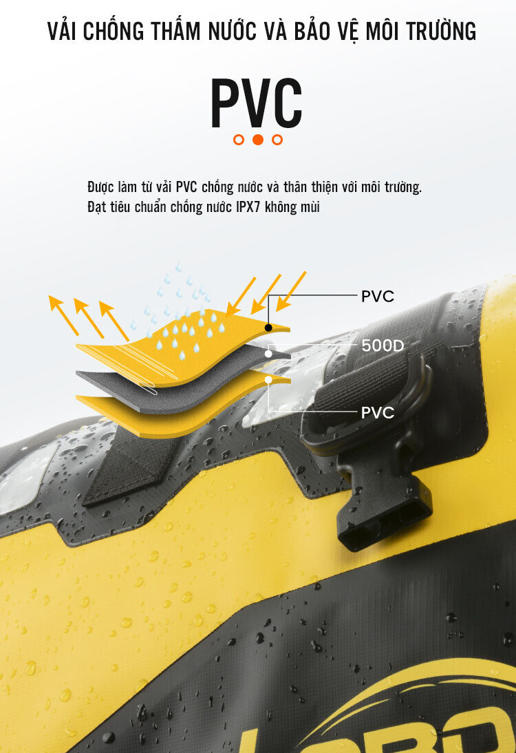 Túi Chống Nước Loboo 40L BWB40P Gập Mép tui chong nuoc loboo 40l bwb40p gap mep 28 e1763873907979