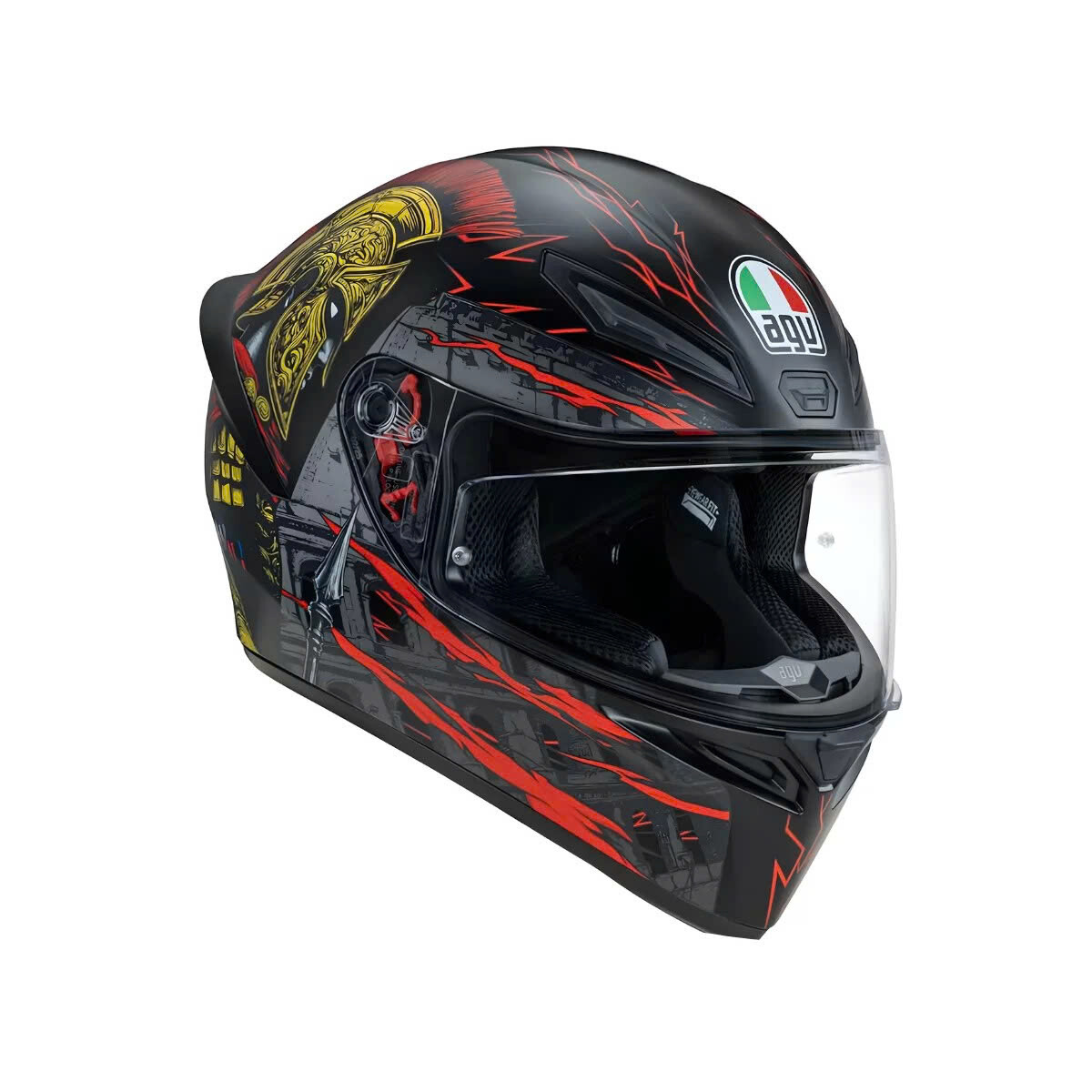 Mũ Bảo Hiểm Fullface AGV K1 S GLADIATOR - MATT BLACK/GOLD/RED mu bao hiem fullface agv k1 s gladiator matt black gold red 5
