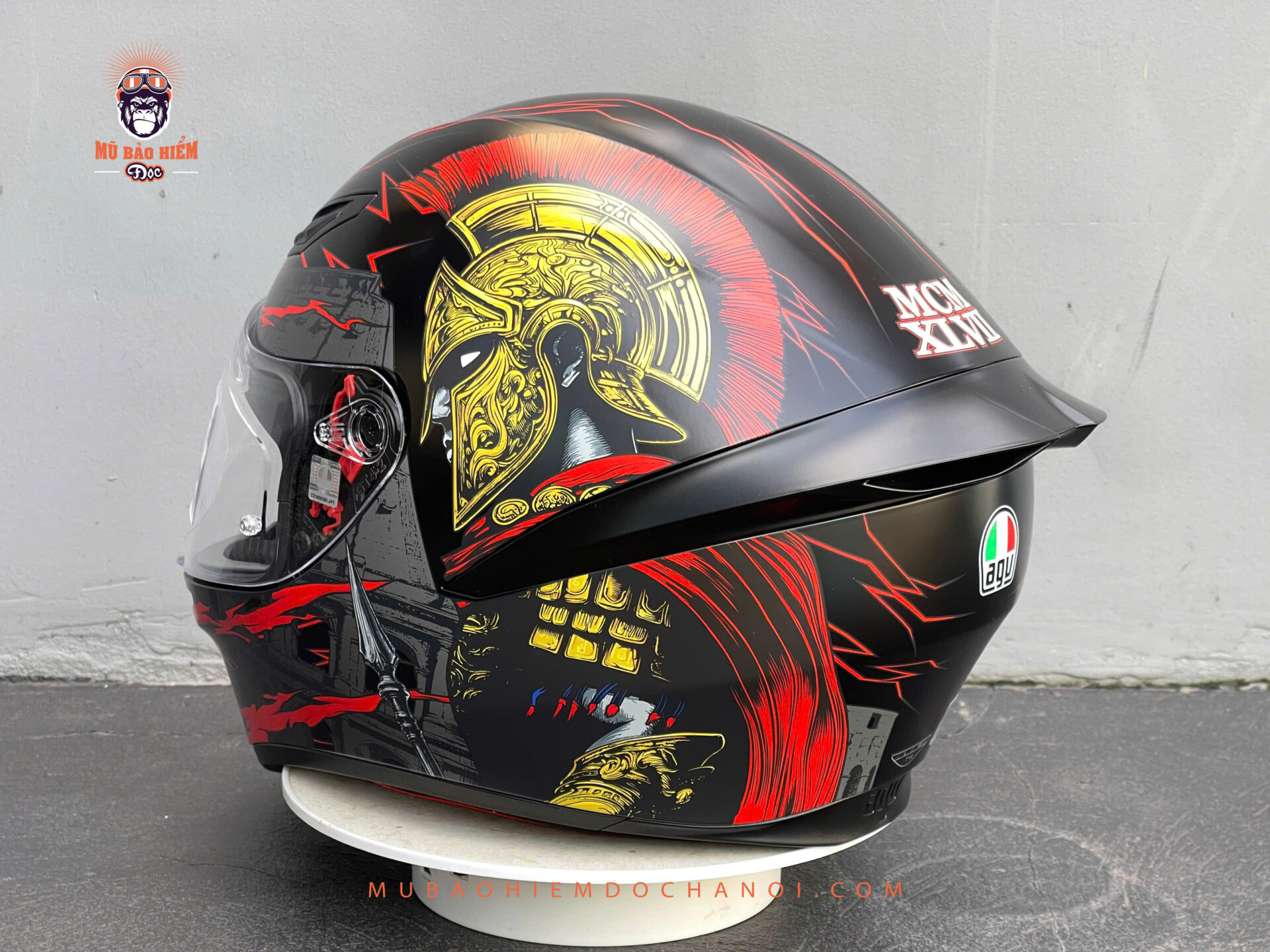 Mũ Bảo Hiểm Fullface AGV K1 S GLADIATOR - MATT BLACK/GOLD/RED mu bao hiem fullface agv k1 s gladiator matt black gold red 7