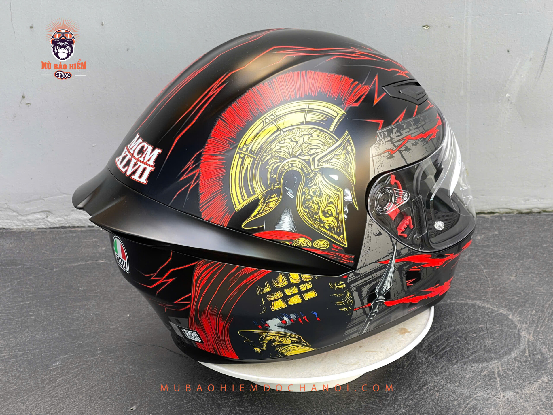 Mũ Bảo Hiểm Fullface AGV K1 S GLADIATOR - MATT BLACK/GOLD/RED mu bao hiem fullface agv k1 s gladiator matt black gold red 8