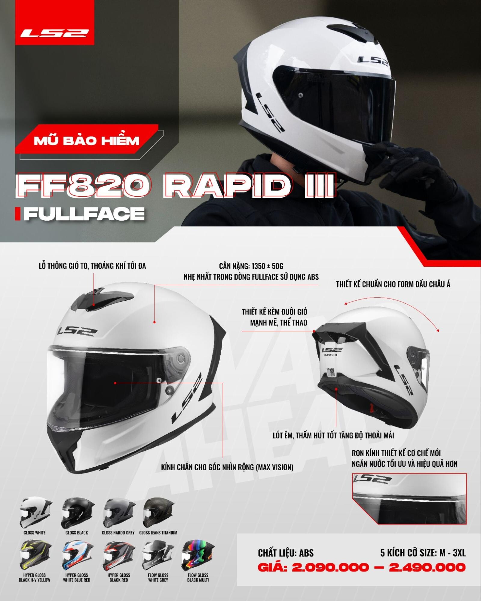 mu bao hiem fullface ls2 ff820 rapid iii gloss black 1