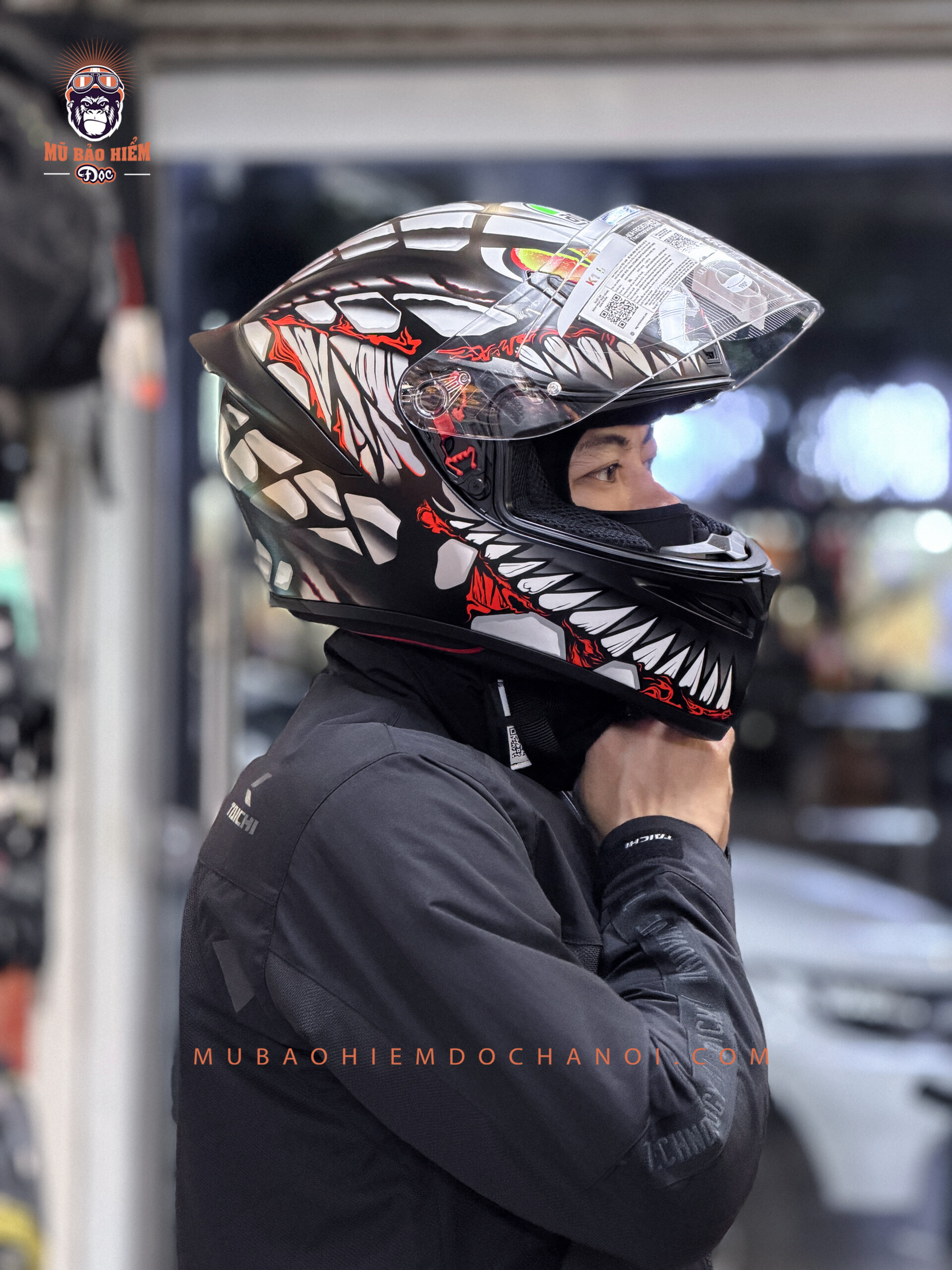 Mũ Bảo Hiểm Fullface AGV K1 S LYZARD - MATT BLACK/GREY/RED photo 20 3 26 18 12 03 1 1