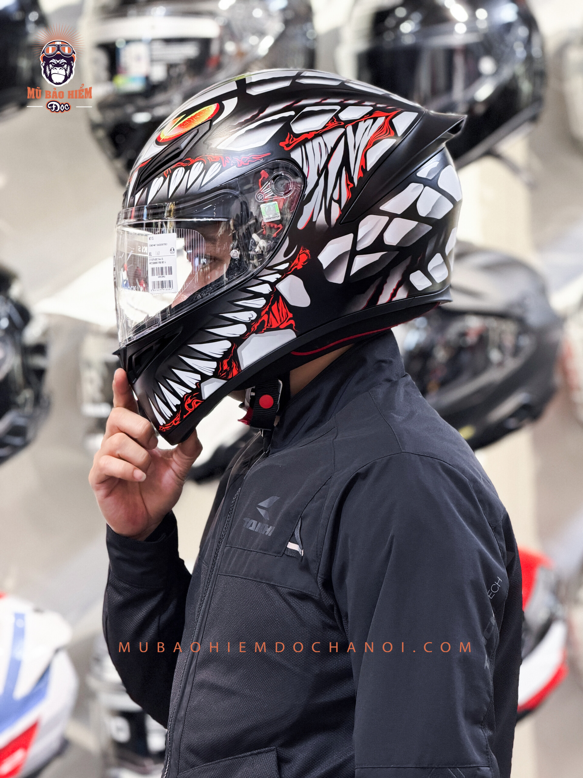 Mũ Bảo Hiểm Fullface AGV K1 S LYZARD - MATT BLACK/GREY/RED photo 20 3 26 18 18 46 1 1