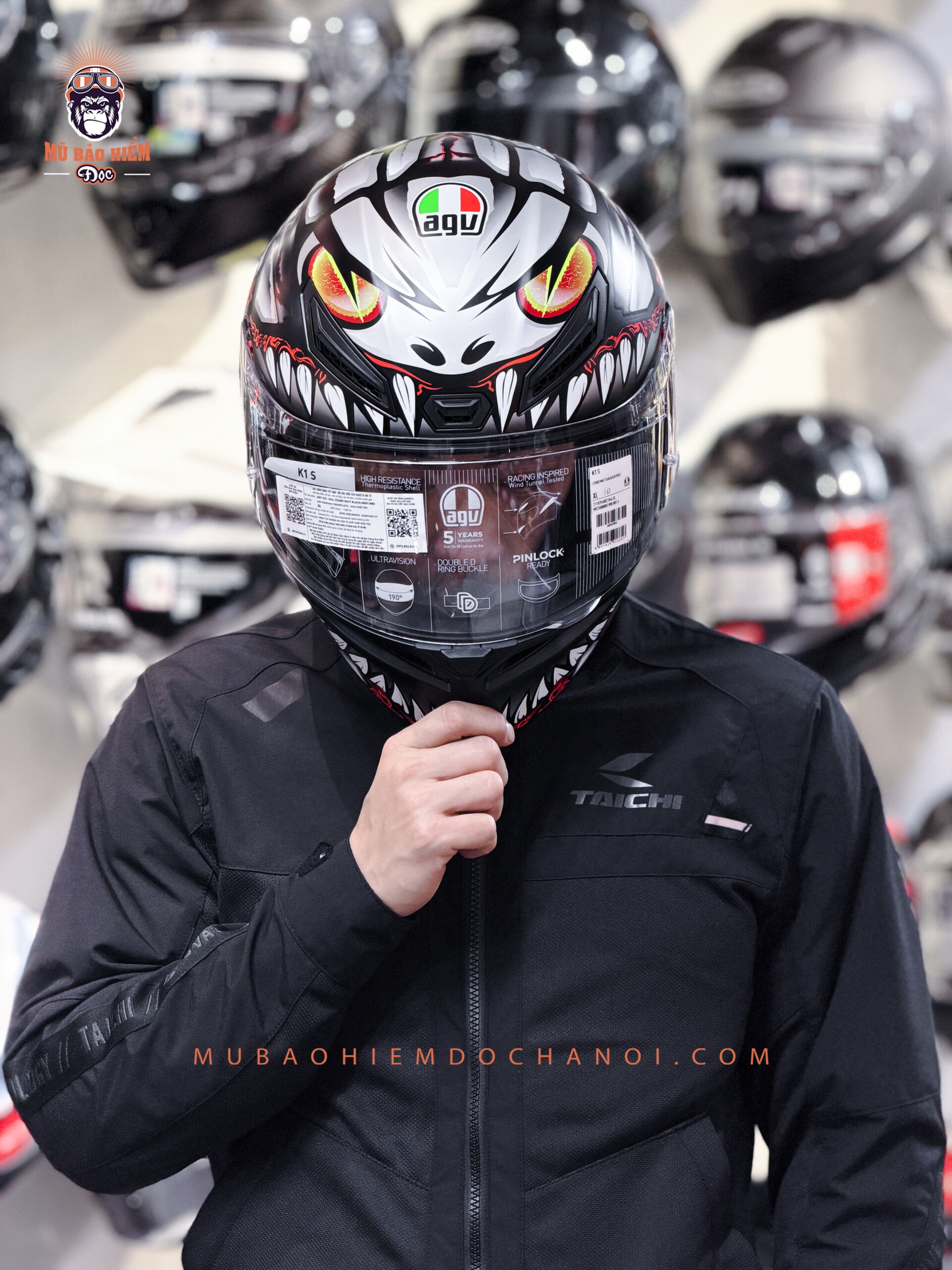 Mũ Bảo Hiểm Fullface AGV K1 S LYZARD - MATT BLACK/GREY/RED photo 20 3 26 18 20 05 1 1