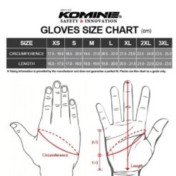 Găng Tay Xe Máy Komine GK-257 – Da Dê Cao Cấp size